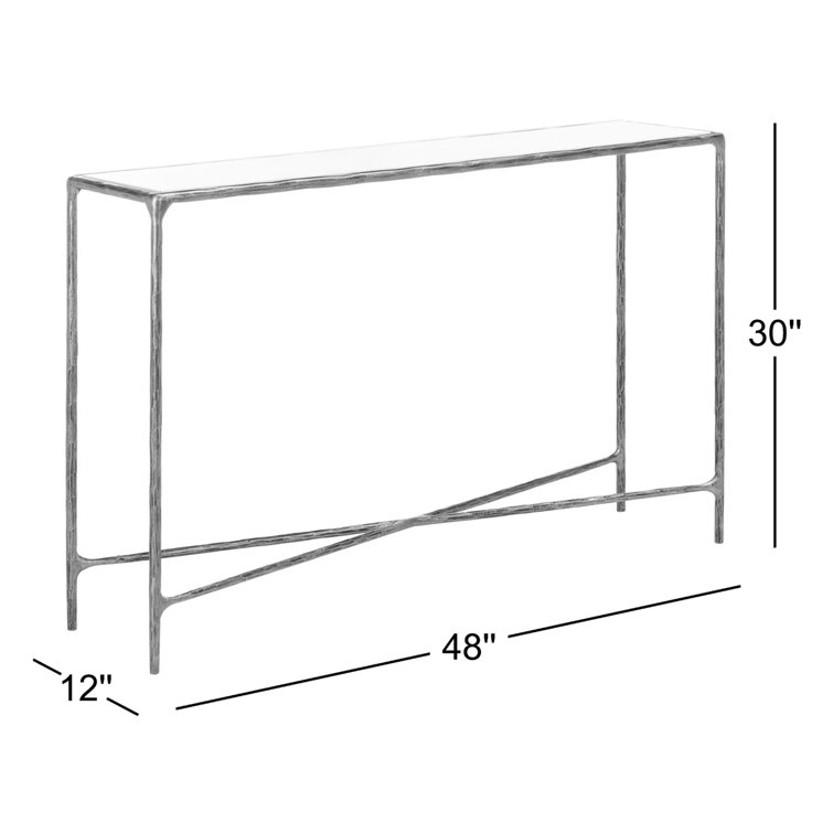 Evelynn Aristocratic Airy Glamour 48'' Brass & White Marble Console Table