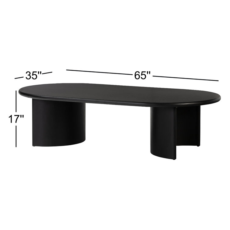 Aged Black Acacia Oval Coffee Table with Storage
