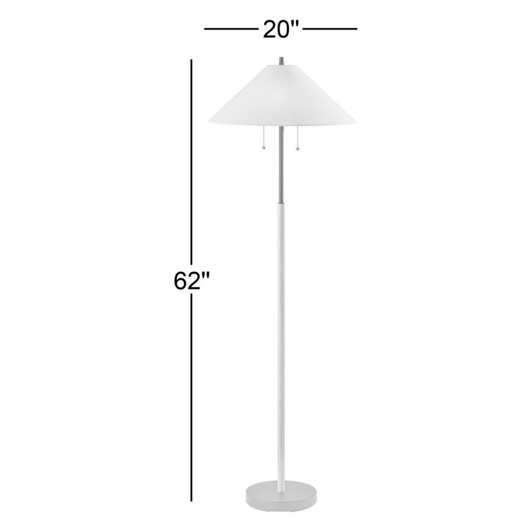 Walnut and Black 62" Wood and Metal Floor Lamp