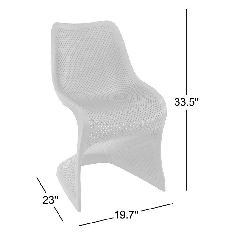 Elegant Bloom Marine-Grade White Resin Dining Chair - Set of 2