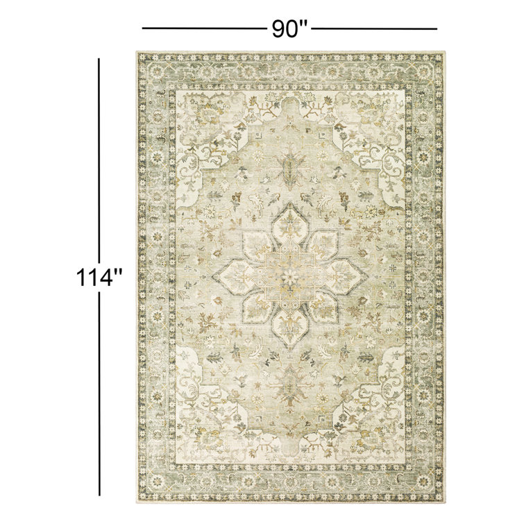 Hauteloom Crondall Gray and Cream Polyester Traditional Area Rug