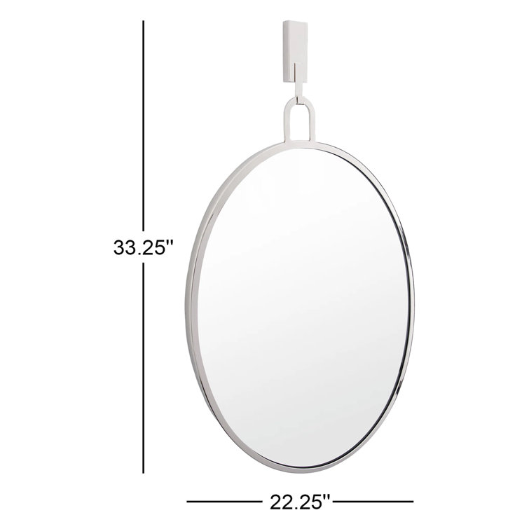 Rectangular Silver Polished Nickel Bathroom Wall Mirror
