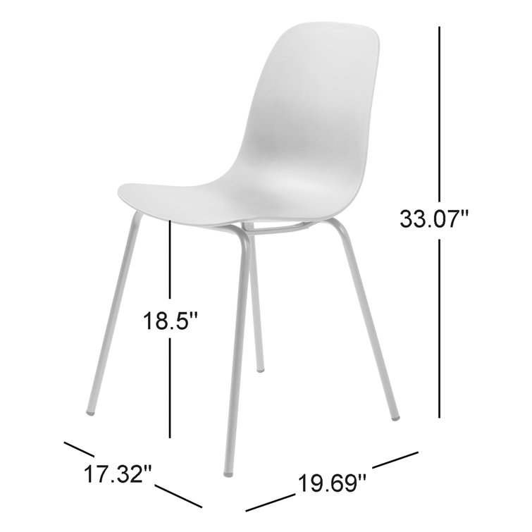 Aleta Black Plastic and Metal Dining Chairs, Set of 2
