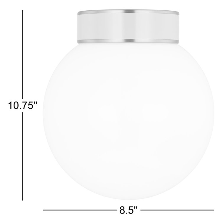 Elegant Polished Nickel and Glass Globe Flush Mount Light