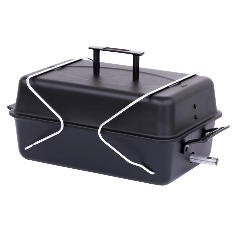 Compact Black Portable Propane Gas Grill with Chrome Grid