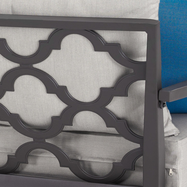 Venetia 5-Piece Gray Aluminum Outdoor Patio Seating Set