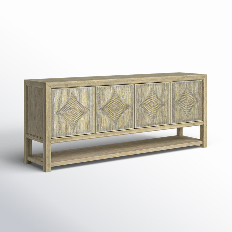 Anders Coastal Cool Wood Media Console with Reeded Facade