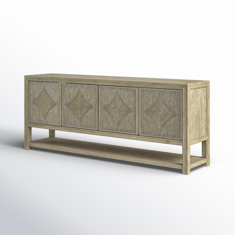 Anders Coastal Cool Wood Media Console with Reeded Facade