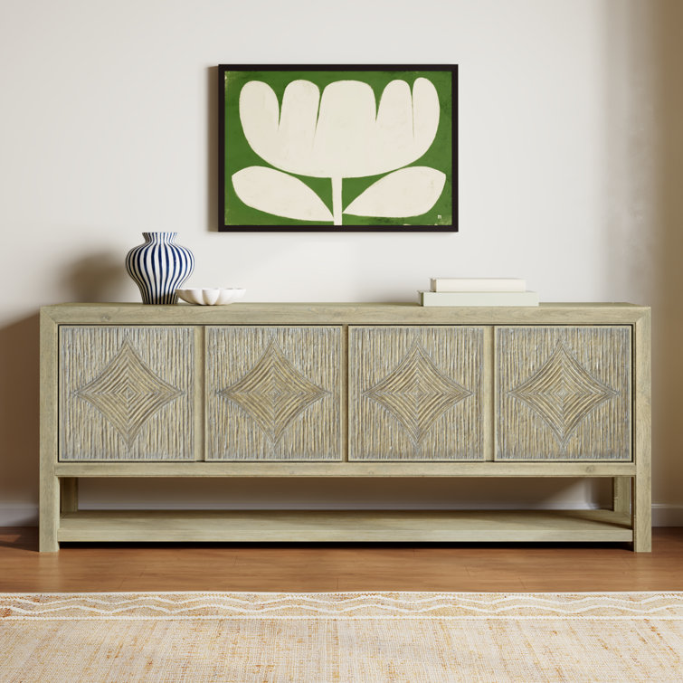Anders Coastal Cool Wood Media Console with Reeded Facade