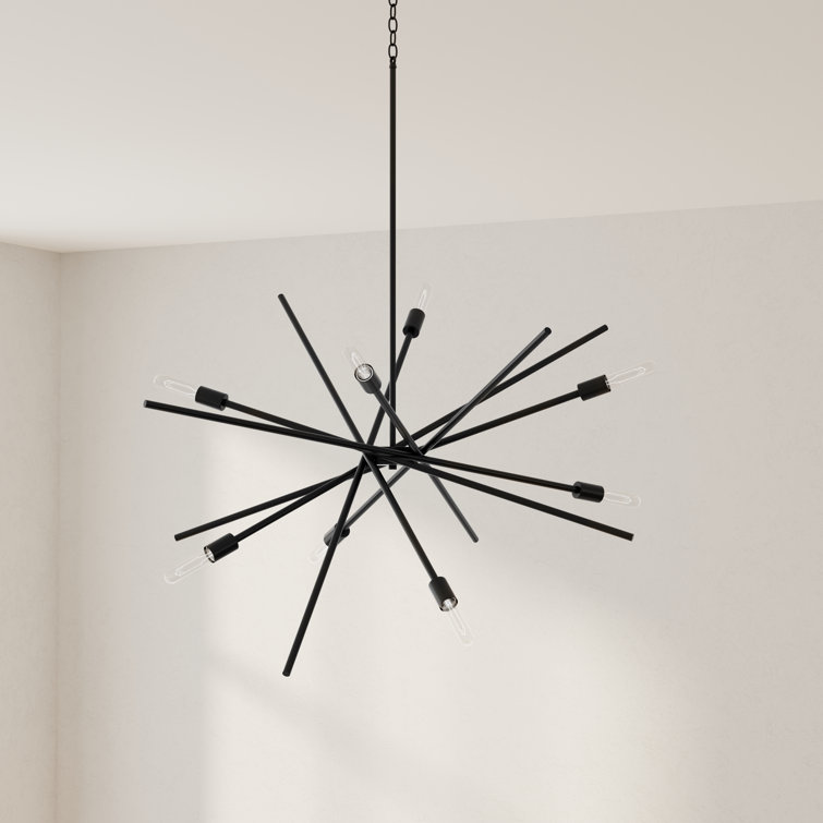 Astra Matte Black 8-Light Sputnik Chandelier