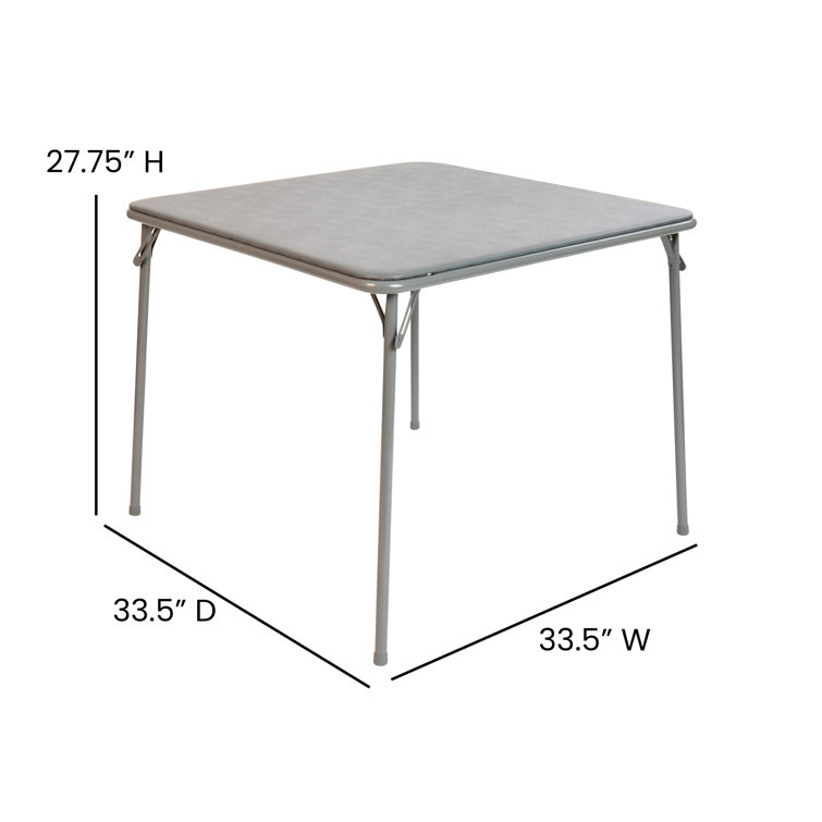 Gray Metal and Vinyl Square Folding Card Table
