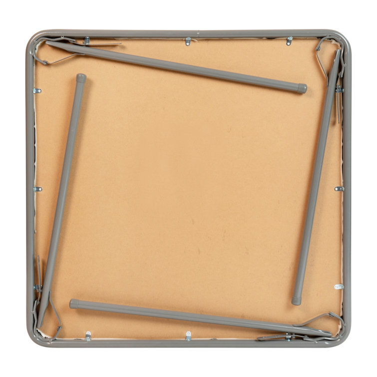 Gray Metal and Vinyl Square Folding Card Table