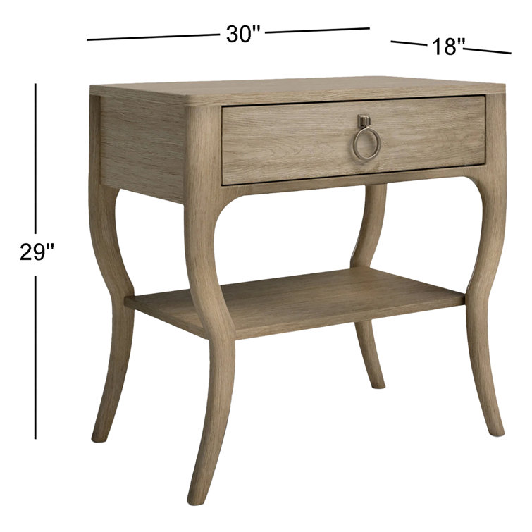 Sophie Transitional Single Drawer Nightstand in Warm Natural Oak