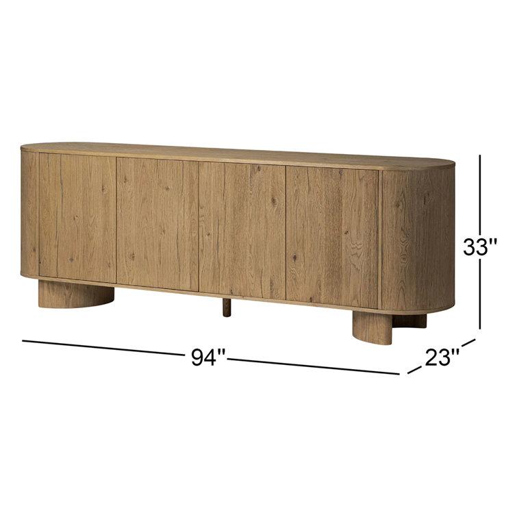Haiden 94'' Worn Oak Solid and Veneer Sideboard