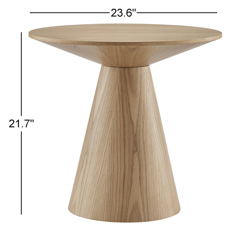 Barra 22'' Natural Oak Round Wood Side Table