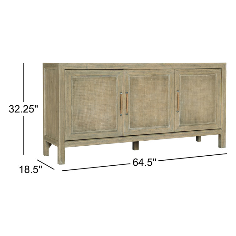 Anders Coastal Rattan Media Console with Rope Pulls