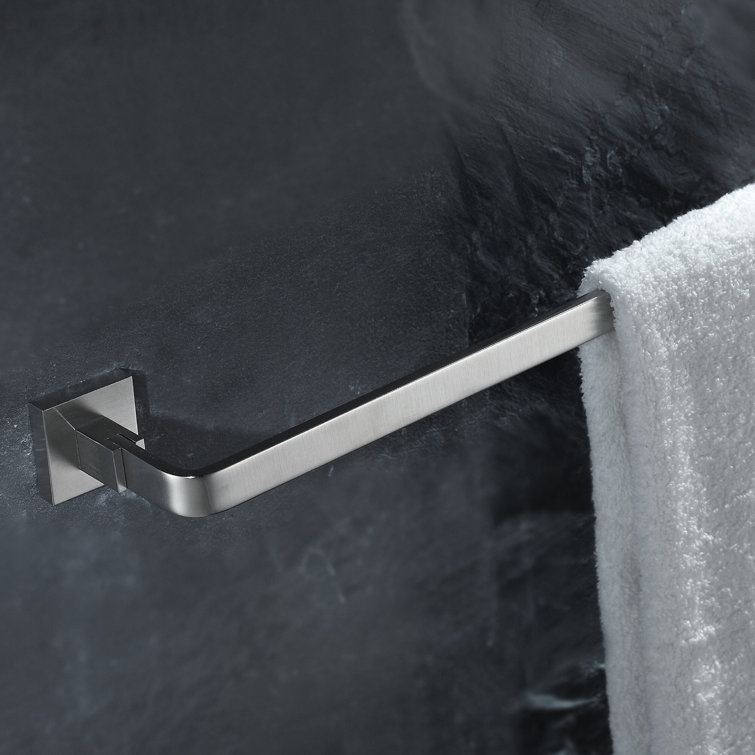 Brushed Nickel Modern Wall Mounted Single Towel Bar