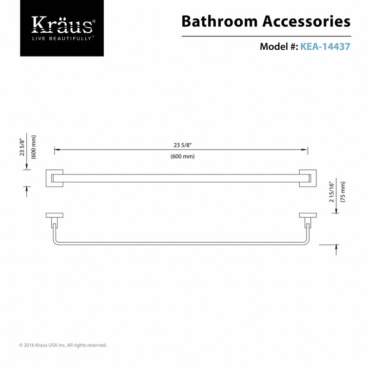 Brushed Nickel Modern Wall Mounted Single Towel Bar