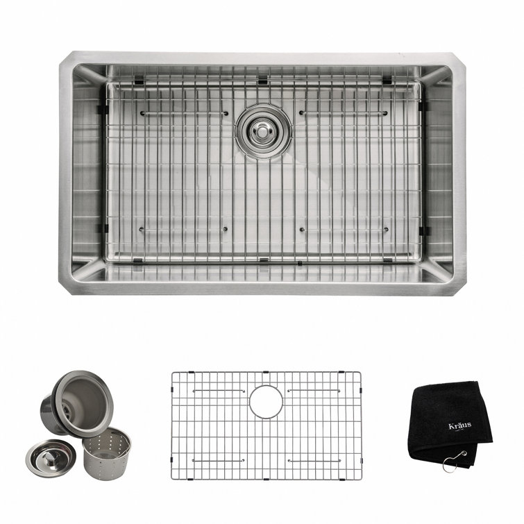 30-Inch Satin Stainless Steel Undermount Single Bowl Kitchen Sink