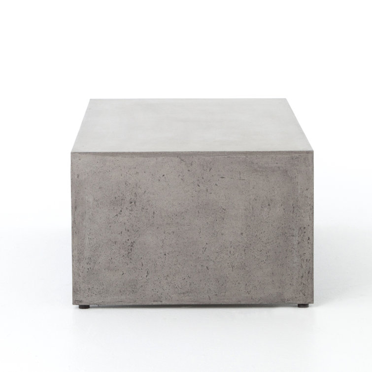 Gray Concrete and Iron Rectangular Cocktail Table