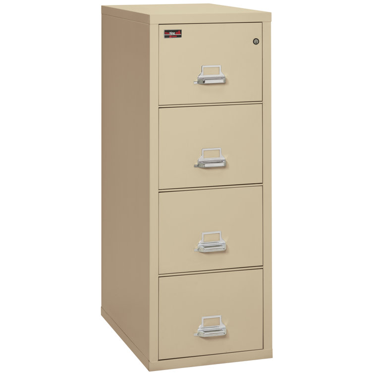 Parchment 4-Drawer Vertical Fireproof Steel File Cabinet