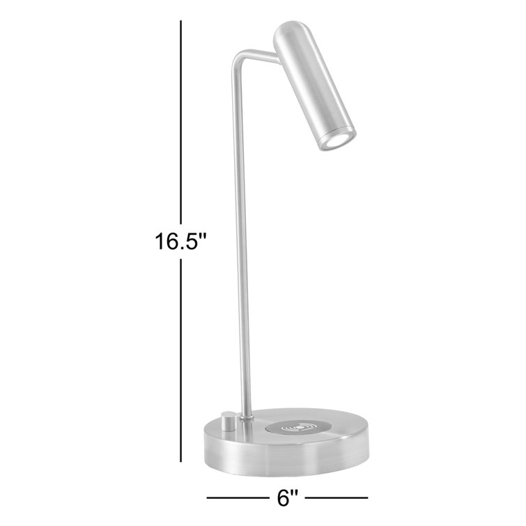 AdessoCharge 17" Antique Brass LED Desk Lamp with Wireless Charging