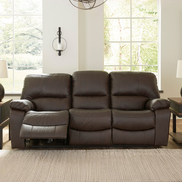 88" Dark Brown Faux Leather Power Reclining Sofa