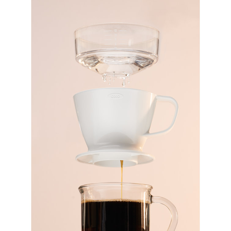 White 12 oz Single Serve Pour-Over Coffee Maker