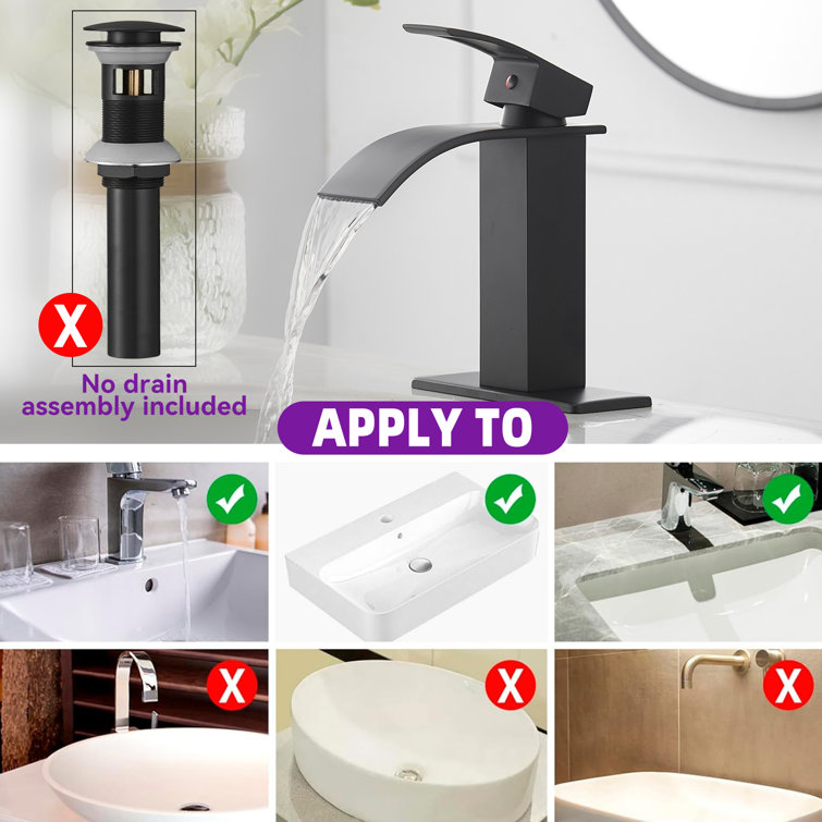 Matte Black Stainless Steel Single Handle Bathroom Faucet