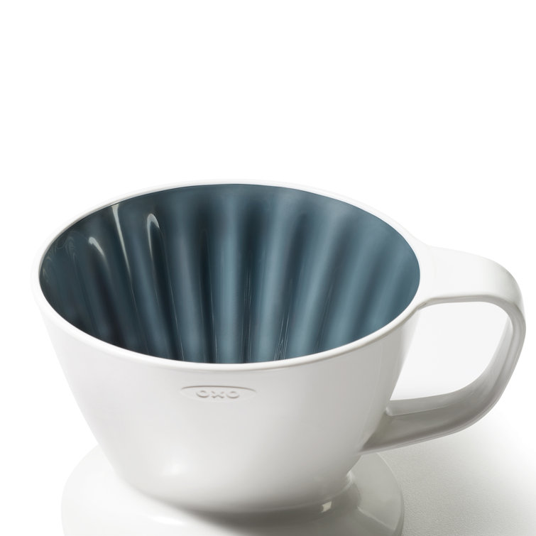 White 12 oz Single Serve Pour-Over Coffee Maker
