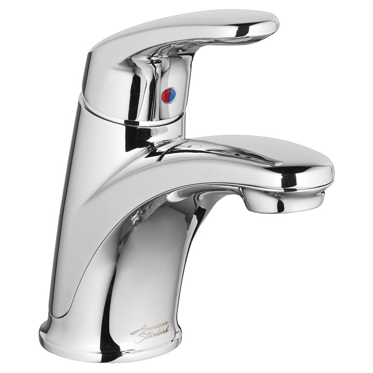Polished Chrome Single-Handle Bathroom Faucet with Metal Drain