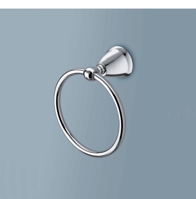 Polished Chrome Modern Wall Mounted Towel Ring