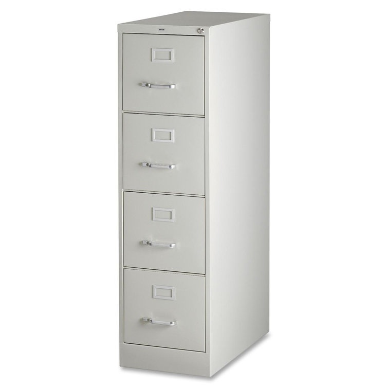 Sleek 26.5'' Light Gray Steel 4-Drawer Vertical File Cabinet