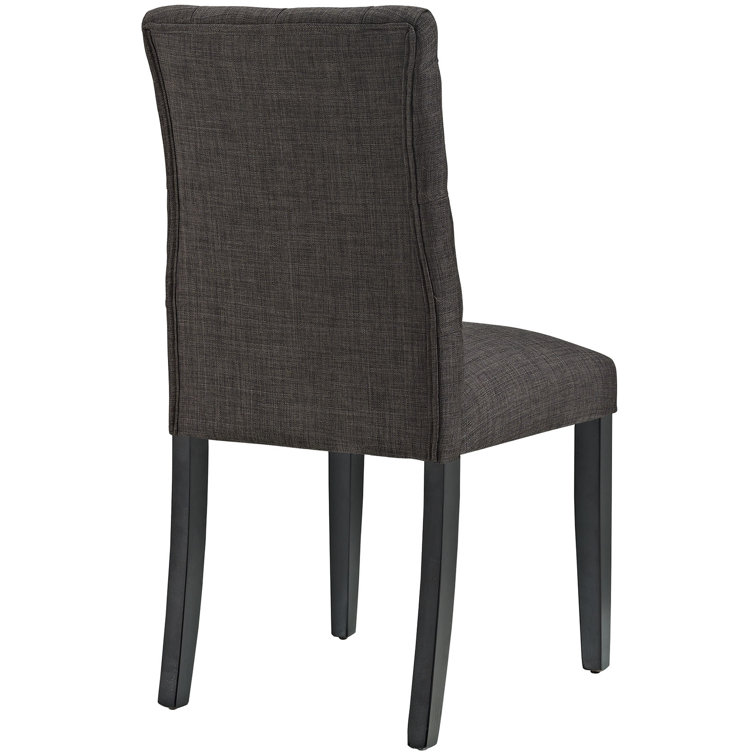 Brown Upholstered High Back Parsons Side Chair