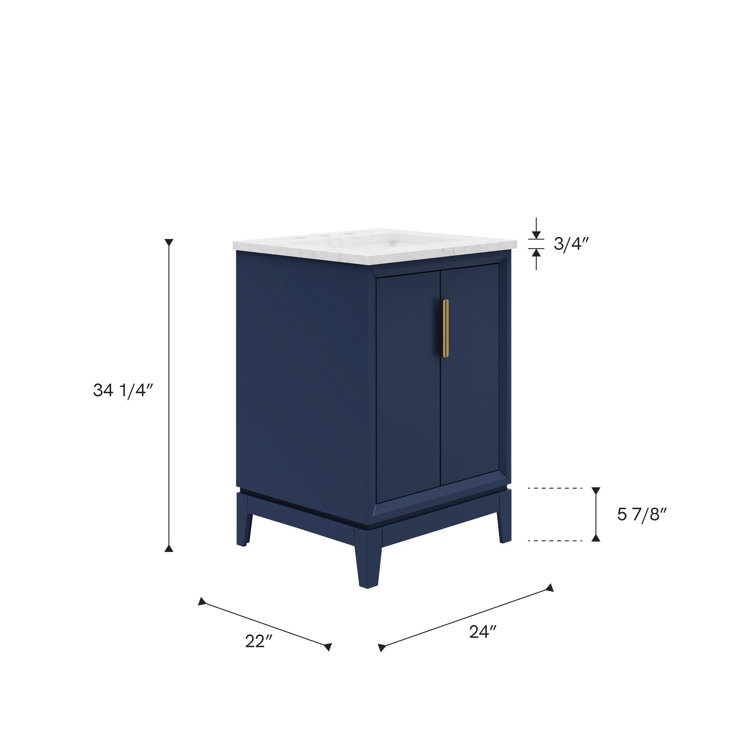 Elizabeth 24'' Monarch Blue Vanity with Marble Top