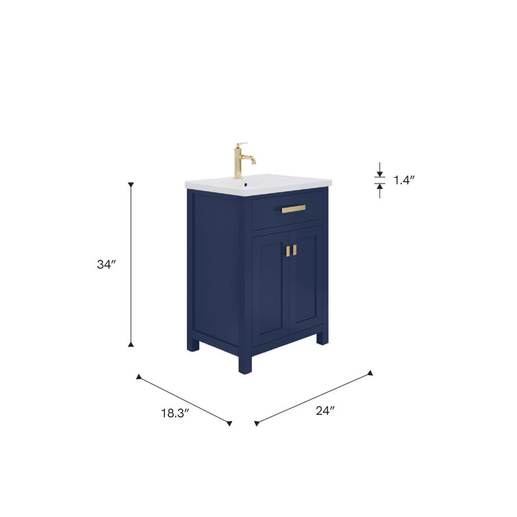 Monarch Blue 24'' Freestanding Single Bathroom Vanity