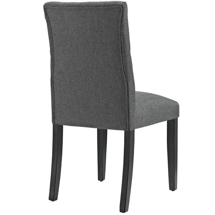 Elegant Gray Tufted Upholstered Parsons Dining Chair with Tapered Wood Legs
