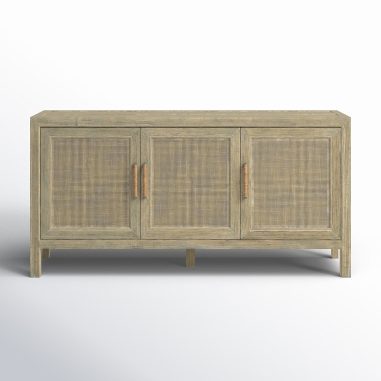 Anders Coastal Rattan Media Console with Rope Pulls