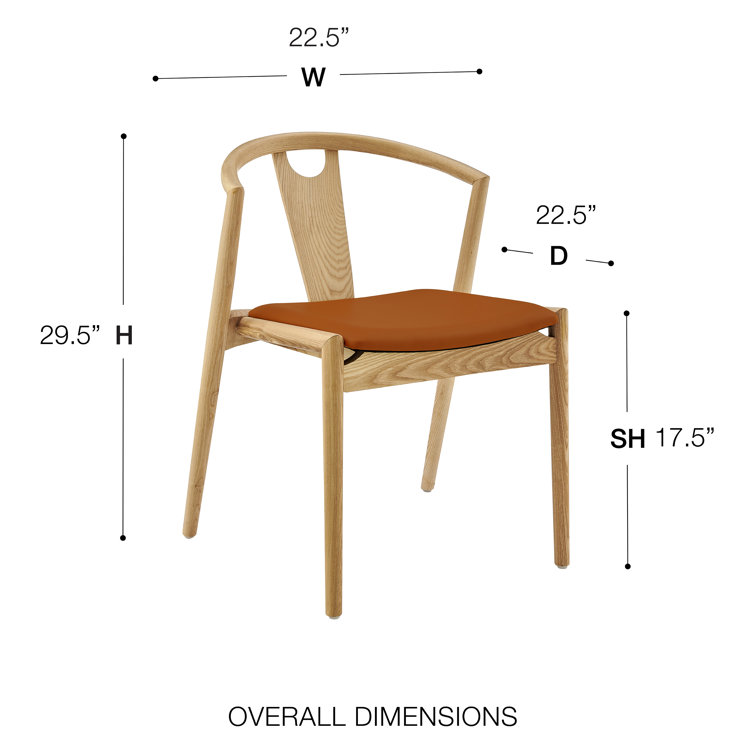 Ambra Tan Faux Leather Swivel Side Chair with Natural Wood Frame