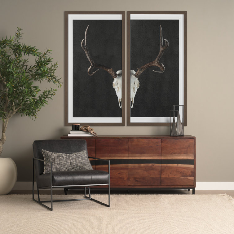 Rundle 68.9'' Brown Wood and Black Resin Sideboard
