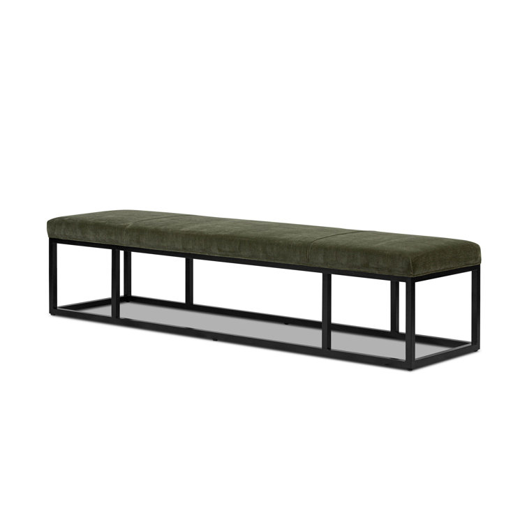 Irving Flax Upholstered Bench with Metal Frame
