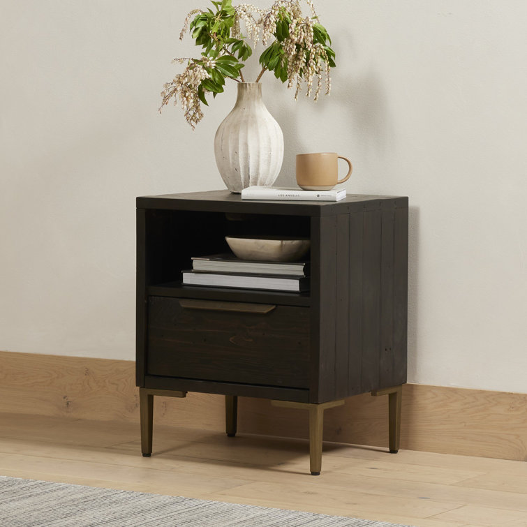 Rustic Sandalwood Reclaimed Pine 1-Drawer Nightstand