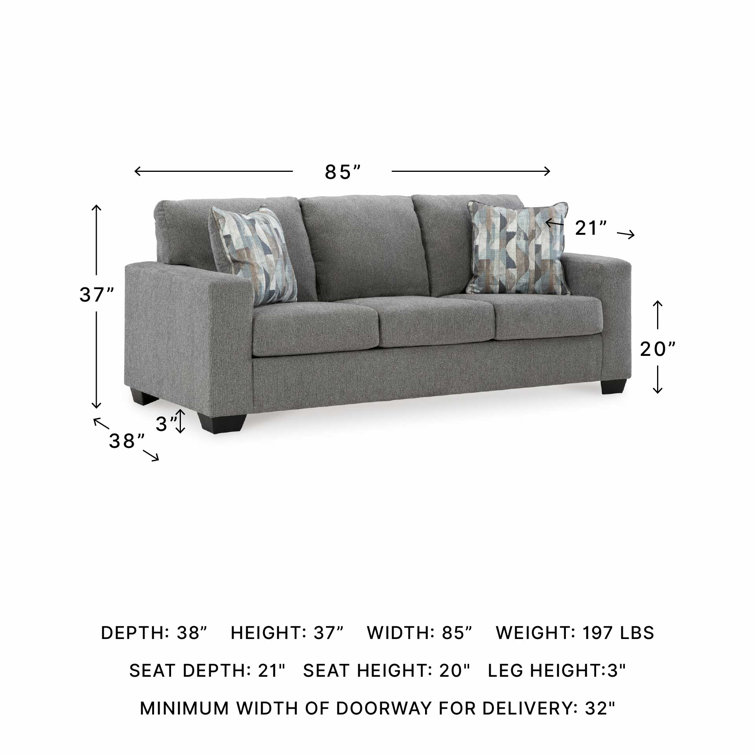 Gray Fabric Queen Sleeper Sofa with Memory Foam Mattress