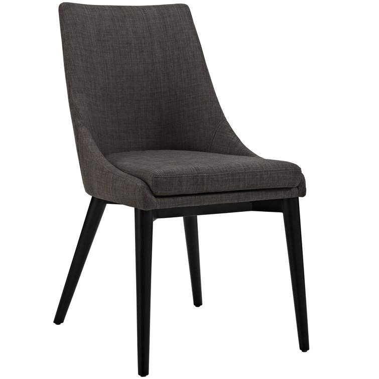 Sleek Viscount Brown Upholstered Side Chair with Tapered Legs