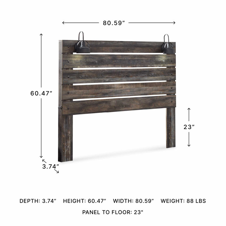 Rustic King Storage Bed with USB Charging, Brown Wood