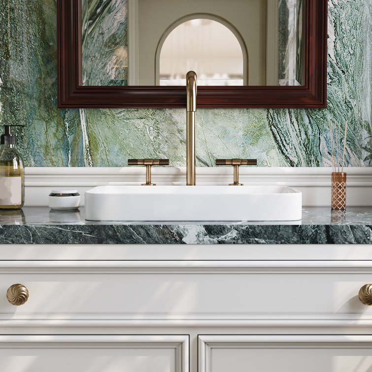 DeerValley 19'' White Ceramic Rectangular Above-Counter Vessel Sink