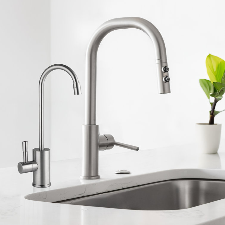 Brushed Nickel Compact Instant Hot Water Dispenser with Faucet