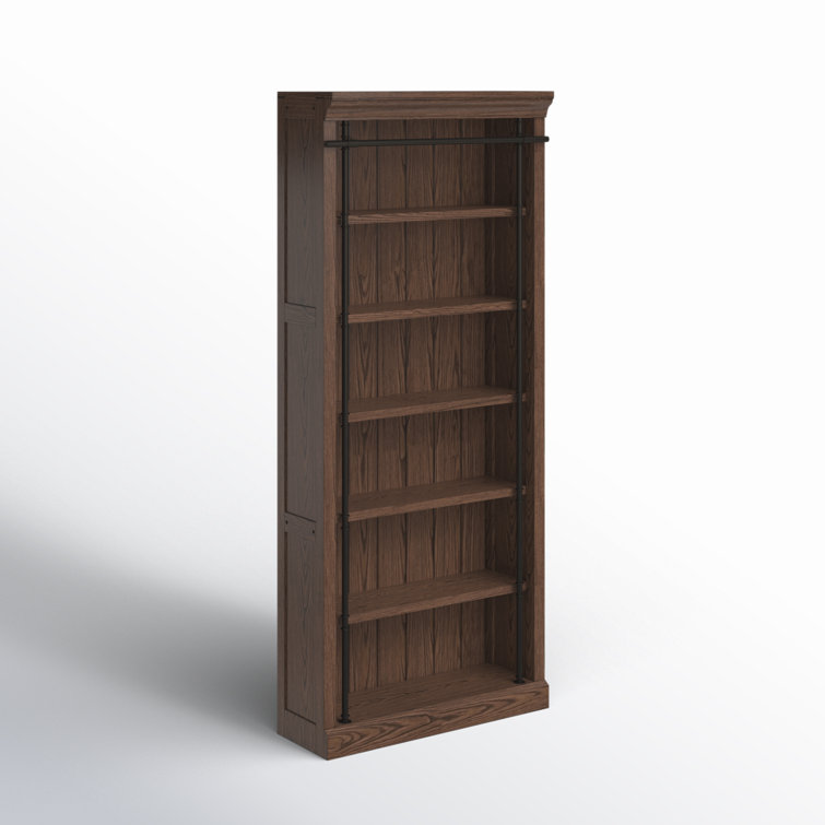 Avondale Traditional Adjustable 5-Shelf Oak Bookcase in Brown