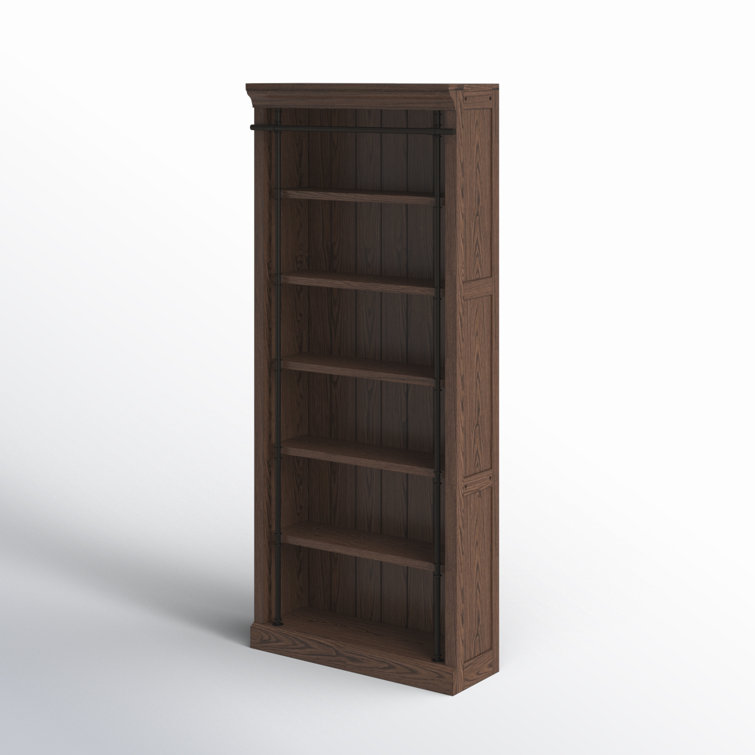 Avondale Traditional Adjustable 5-Shelf Oak Bookcase in Brown