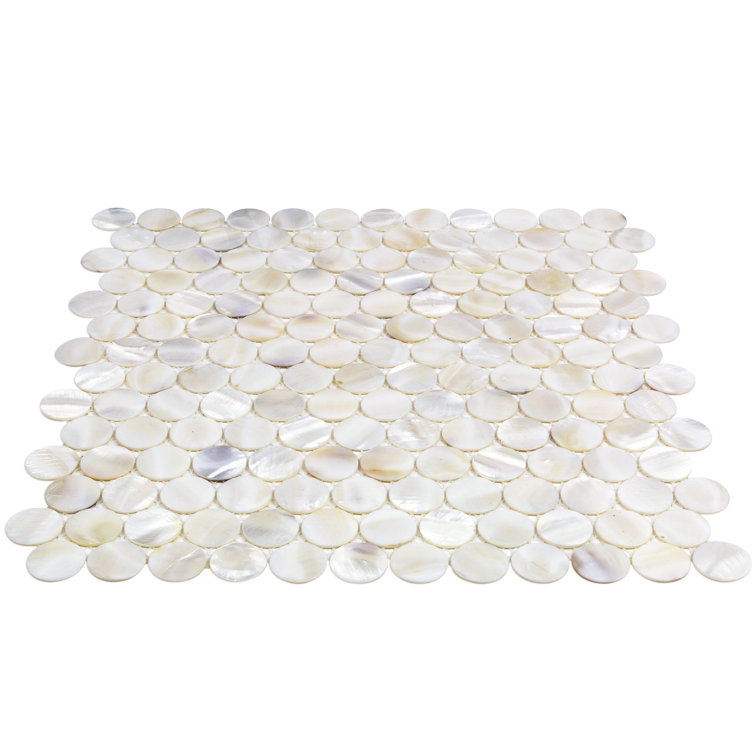 Pacif Pearl Shell Penny Round Mosaic Tile
